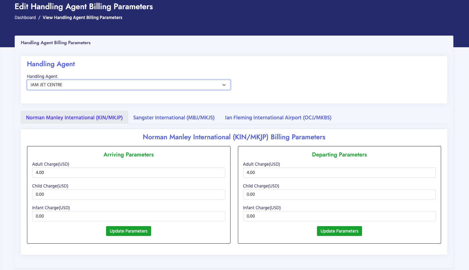 Handling Agent Billing Parameters